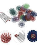 Aboofan Radial Bristle Polishing Wheel With 3mm Shank For Rotary Tools, assorted colors and sizes for jewelry polishing and buffing.