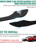 Tesla Real Carbon Fiber Door Handle Covers 4 Pack For Model 3 2019 Through 2025 And Model Y 2020 Through 2026 Juniper Black