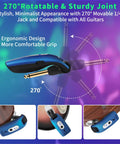 2.4GHz Wireless Guitar System With Transmitter And Receiver, Rechargeable, Four Channels, 270 Degree Rotatable Plug