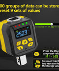 Pro Grade Digital Torque Adapter Set With 1/2 Inch Drive And 1/4 And 3/8 Socket Adapters, ISO 6789 Certified Plus/Minus 2 Percent Accuracy, 12 to 250 ft-lb/17 to 340 Nm, High Visibility Color Display With Audible Alerts And Overtightening Protection, digital torque adapter with preset M1-M9 buttons