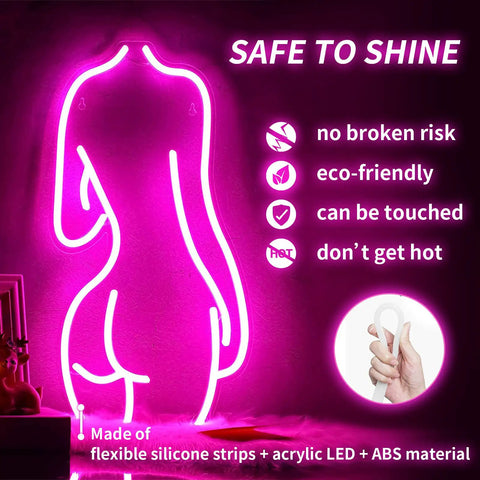 Neon Lights Sign For Wall Decor And Bedroom Vibe Lit LED Sign USB Powered Acrylic Backplate details with eco-friendly features.