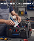 Upgraded Drill Powered Wire Puller For Electricians Automatic Cable Stringing Assistant With Ergonomic Grip in tool bag.