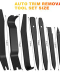 10 Piece Auto Trim Removal Tool Kit With Plastic Pry Tools And Clip Pliers For Car Panels Dash Door Clips And Upholstery sizes