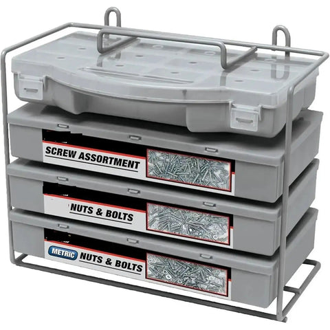 1200 Piece Nut And Bolt Assortment With Case Steel Fastener Kit For Workshop Garage And Home Repairs, stacked organizer