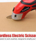 Heavy Hitter Dual Blade Cordless Electric Scissors With Rechargeable Battery Power Cutter For Fabric Leather And Cardboard cutting cardboard.