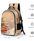 Christmas Snowman Sleigh Printed Backpack Dope Unisex Spacious And Durable Large Capacity Everyday Carry School Travel Bag with dimensions