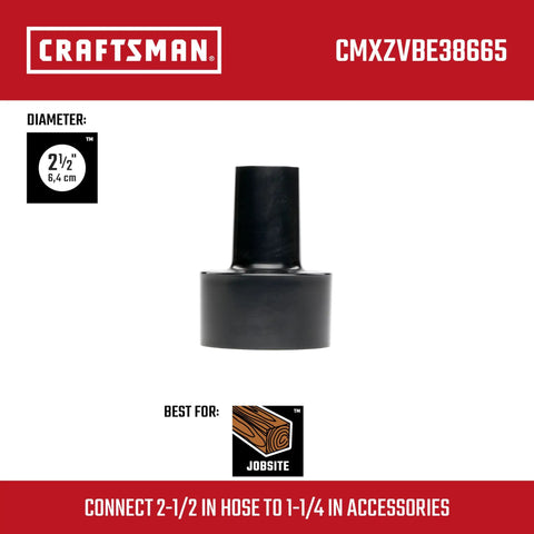 2.5 Inch To 1.25 Inch Vacuum Hose Reducer Adapter For Wet Dry Vac And Shop Vac Accessories, beefy industrial grade connector