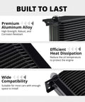 Top Shelf Slick Universal 19 Row Oil Cooler Kit With 10AN Fittings displaying premium aluminum alloy construction for racing engines.