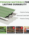 Galvanized Raised Garden Bed Kit 4x2x1ft components showing protective coating and steel for rust resistance and durability