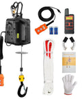 Heavy Duty 2200 lb Electric Hoist With Remotes, Portable Power Winch Crane For Garage And Workshop, 110V Motor, accessories included.