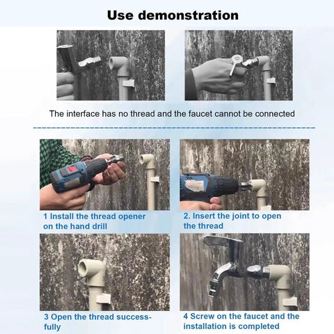 Use demonstration showing Heavy Duty Pipe Internal Threader Tool Built With Beefy Steel For Quick No Nonsense Threading Jobs.