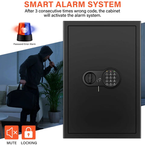 Beefy Extra Large Home Safe With Digital Keypad 5 Cu Ft Capacity Tall 23.6 Inch Safe Box with smart alarm system feature