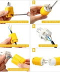 Steps to assemble 16 Piece Extension Cord Ends Kit For Power Runs 15A 125V 2 Pole 3 Wire Heavy Duty Male Plug And Female Connector