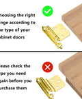 Brushed Brass Face Mount Self Closing Kitchen Cabinet Hinges, 25 Pairs With Screws Included, 50 Hinges Total, Easy Install