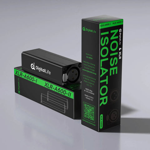 HumBlock XLR Series Single Channel Ground Loop Noise Isolator For Studio, DJ, And Live Sound, Passive Hum Eliminator packaging