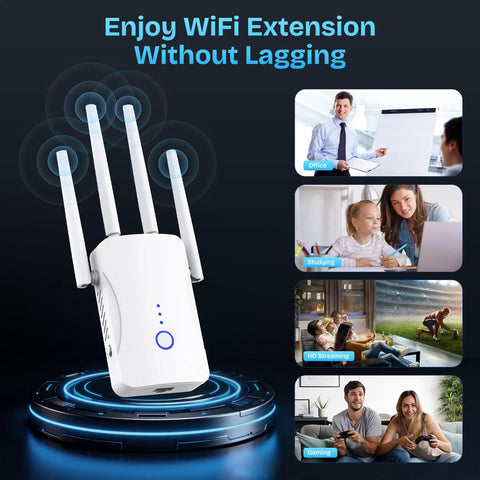WiFi Extender Signal Booster For Home No Fuss Setup 2.4GHz 300Mbps Boost Covers Up To 10,999 Sq Ft Ethernet Port And Access Point Mode