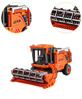 Durable Combine Harvester Toy For Kids And Boys Farm Tractor With Realistic Farmer Model Car Design In Orange For Children
