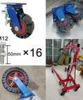 Four Pack Heavy Duty Swivel Plate Caster With Brakes Rock Solid 3300 Lbs Load Capacity wheels and bolts shown in use