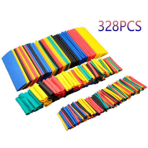 328PCS heat shrink tube kit, assorted color flame retardant sleeves for electrical wire insulation and cable repair
