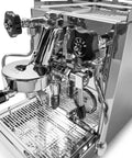 Espresso Machine And Eureka Mignon Silenzio 55 Grinder Bundle in stainless steel and chrome finish for home coffee lovers.