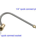 Gutter Cleaner Attachment For Pressure Washer With Four Nozzle Tips And Quick Connect, Zero Degree And Forty Degree Nozzles, Clears Leaves And Debris Fast, Up To Four Thousand PSI showing 1/4 inch quick connect plug and socket.