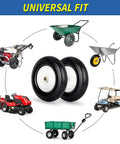 16 Inch Flat Free Solid Tire And Wheel For Wheelbarrows And Carts Size 4.80 4.00 8 with universal fit for various equipment