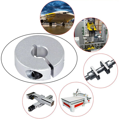4 Pack 8mm Aluminum Shaft Collar Split Locking Collar Kit, One Piece Design visible with various machinery applications