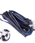 Professional Grade Five Pack Xh2 54 Four Pin Motor Extension Leads For Extruders And Servo Motors At Two Meters with colorful wires and latching plugs.