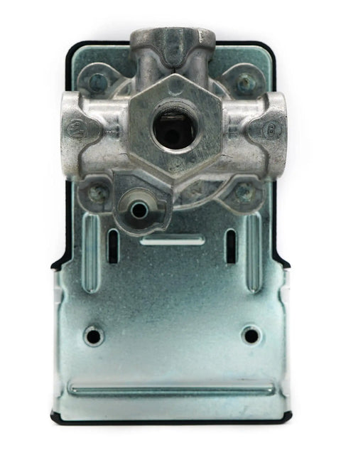 Rugged Air Compressor Pressure Switch Replacement Fits DeWalt And Craftsman Machines AB-9063158 D55168 D55167 D55146 showing metal housing and pressure ports.