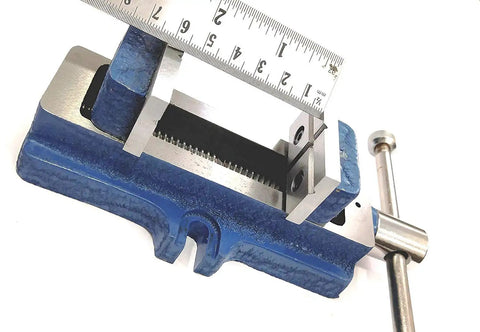 Workhorse Self Centering Vise For Drilling And Milling Machines, Fixed Base, 50 Mm Jaw, Hardened Jaws with ruler measurement