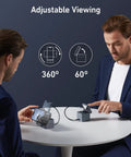 Two men using 3 In 1 MagSafe Wireless Charger Stand For iPhone 17 16 15, Apple Watch Series 1 To 8 Ultra, AirPods on a table