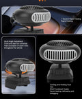 Image of Portable 21V Car Heater And Defroster With 170W Rapid Warm Up Fan, adjustable fan for quick heating and defogging.