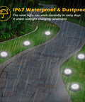 12 LED Solar Ground Lights Waterproof Outdoor Lights For Driveway Pathway Walkway Garden Yard Decor Landscape Inground in rain