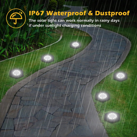 12 LED Solar Ground Lights Waterproof Outdoor Lights For Driveway Pathway Walkway Garden Yard Decor Landscape Inground in rain