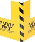 Heavy Duty Steel Corner Guard 24 Inch Square Powder Coat Yellow With High Visibility Safety Sticker Pro Grade Protection