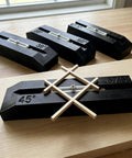 Kumiko Joinery Jig Set Four Piece Japanese Clamp Kit with angled guides for precision woodworking and craft projects.