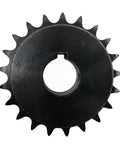 40B21-1 21 Tooth Roller Chain Sprocket Type B With 1 Inch Bore For ANSI 40 Chain Hardened 1045 Carbon Steel Front View