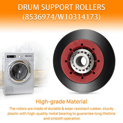 All In One Dryer Repair Kit 4392067 With Drum Roller WPW10314173 Belt 661570V and Idler Pulley for dryers roller visual with washer