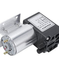 Slick Dc 12v Mini Vacuum Pump Featuring 6w Micro Diaphragm Engineering And Rugged Aluminum Housing For Smooth Air Suction And Hassle Free Gas Sampling Rated For Continuous Use with stainless steel housing.