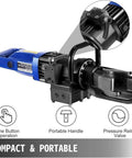 CUTPOIY 900W Electric Rebar Bender Machine 5/8-Inch #5 Steel Rod Bends Quick 0-130 Degree Angle For Concrete DIY Construction Project Heavy Duty Power showing portable handle and one button operation.