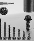 Gauge 8 By 3 4 Inch Self Drilling Screws 215 Piece Pack Hex Washer Head 410 Stainless Steel Sheet Metal Fastener Set Black Oxide Coating