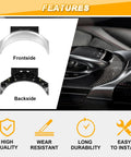 MercedesBenz Front Center Console Armrest Box Release Button Cover Replacement For 2015 To 2021 C Class W205 C200 C300 AMG C63 C400 C450 And 2015 To 2022 GLC Series GLC300 GLC43 GLC63 A2056803407 2056803711 Easy Install No Fuss Fit shown with front and backside views and installed in car.