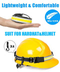 Beast 1200 Lumen Head Lamp With 230 Degree Wide Beam, lightweight design shown with yellow hard hat for helmet use