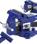 Heavy Duty Four And A Half Inch Tough As Nails Bench Vise With Multi Jaw Design for woodworking and metalworking.