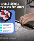 No Sweat Heavy Duty Edge Protector For Baby Proofing Main Home With Grip Tight 3M Tape And Waterproof Non Toxic Foam Padding For Sharp Furniture Corners Rugged Toddler Safe Wall Edge Wrap In Rich Black with dimensions and bonding strength shown.