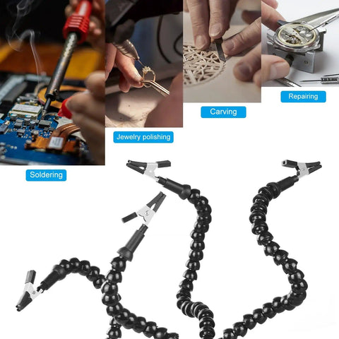 Third Hand Soldering Station With Adjustable Gooseneck Arms, PCB Holder And Clip for electronics, jewelry, and hobby work