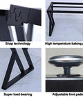 Detail view of Badass Heavy Duty Metal Table Legs For Desks And Coffee Tables Built Tough With Square Tube Iron and Durable Coating.