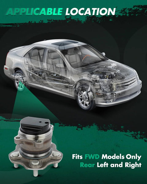 Diagram showing Rear Wheel Hub Bearing Assembly Fits Nissan Rogue 2008 Through 2013 And Rogue Select 2014 Through 2015