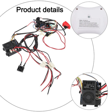 24V 40A DIY Wiring Harness Kit For Electric Toy Cars With 2 4G Remote Ride On Upgrade 12V To 24V Power Upgrade High Low Speed Switch 2WD 4W Vehicle Harness System detailing wires and components.