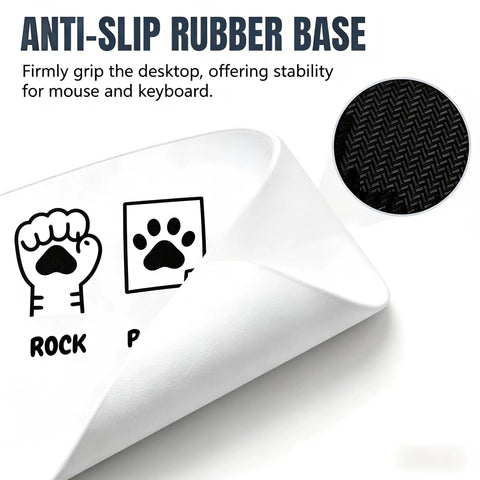 Cat Eat Ramen Meme Mouse Pad Slaps Your Desk With Style, 12x16 Inch, non-slip rubber base detail with paw design
